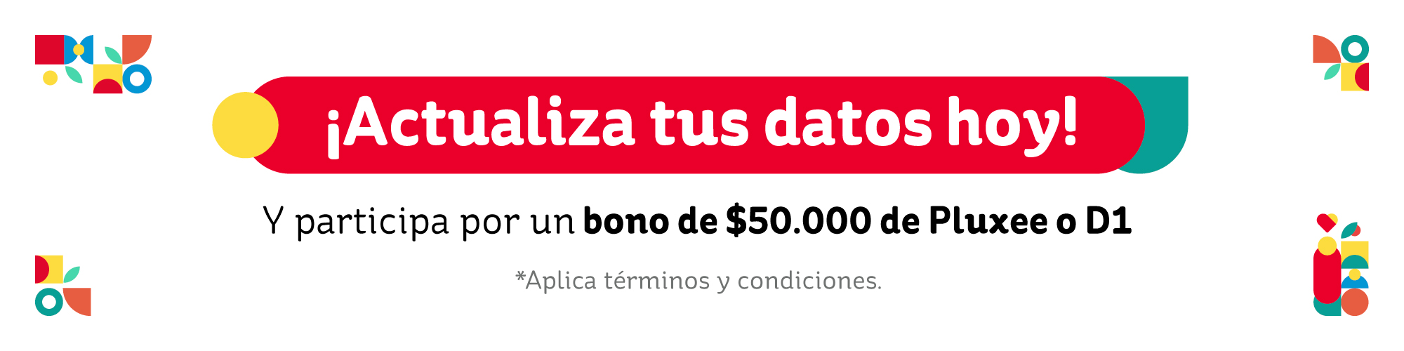 Actualiza tus datos y participa por un bono de $50.000