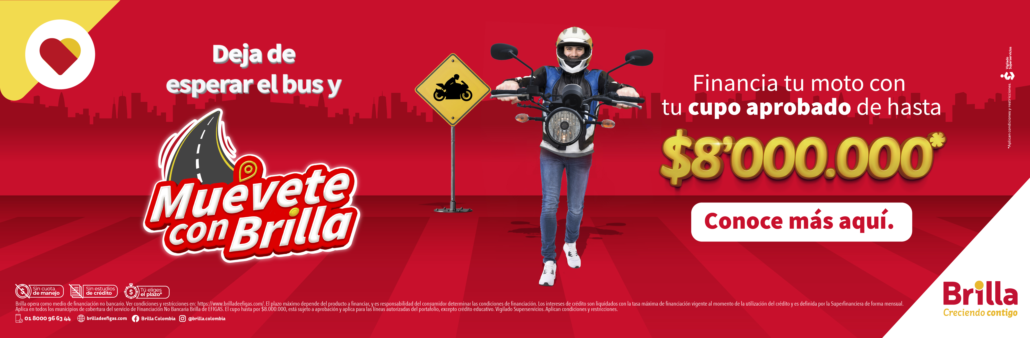 Accede a un crédito para motos con tu cupo brilla Efigas