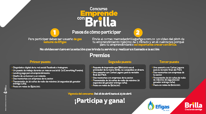 Concurso emprende con Brilla Efigas